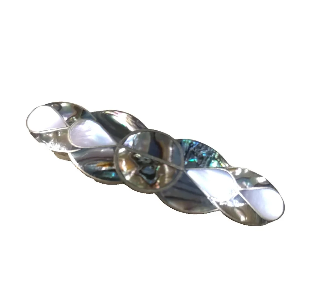 Abalone Shell Hair Barrette Tension Clip Classic Ocean Design